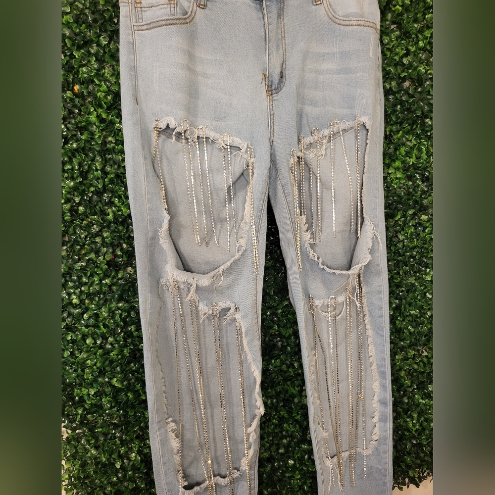 Hot & Delicious Denim Skinny Jeans Distressed Style